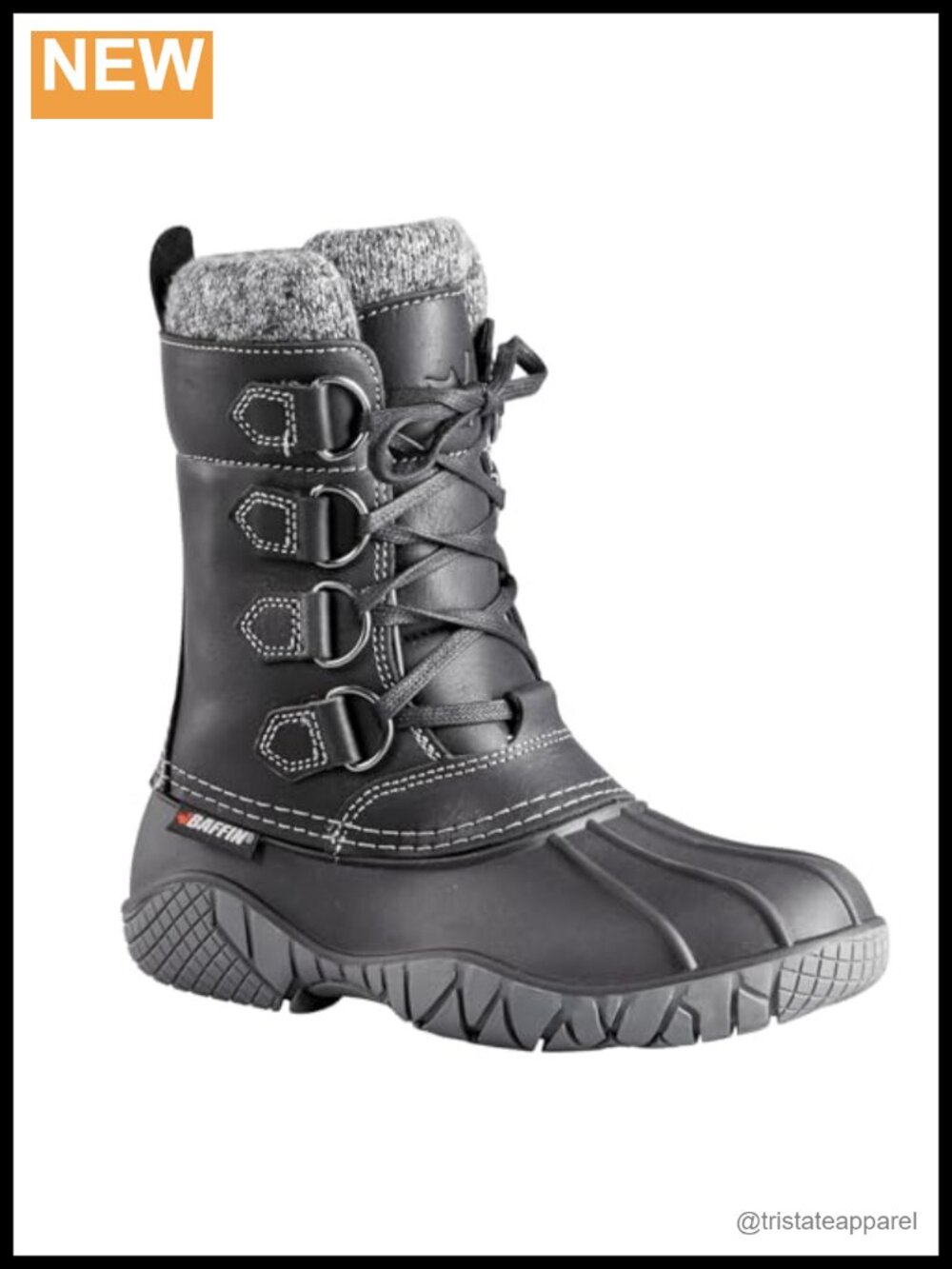 Women's Insulated Waterproof Winter Snow Boots Full-Grain Leather Mid-Height
